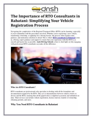 Expert Assistance from Top RTO Consultants in Rahatani