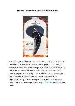 How to Choose Best Pizza Cutter Wheel