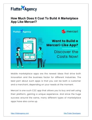 How Much to Invest in a Marketplace App Like Mercari?