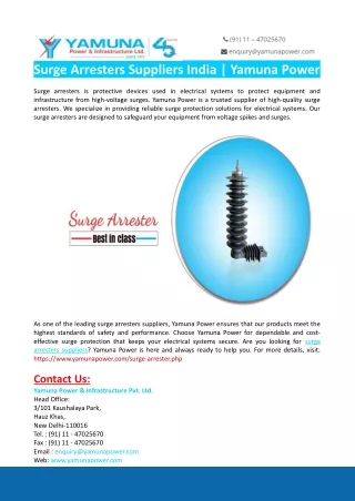 Surge Arresters Suppliers