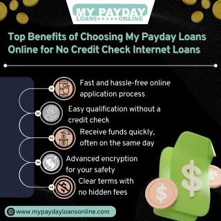 Get Fast and Easy Internet Loans with No Credit Check at My Payday Loans Online