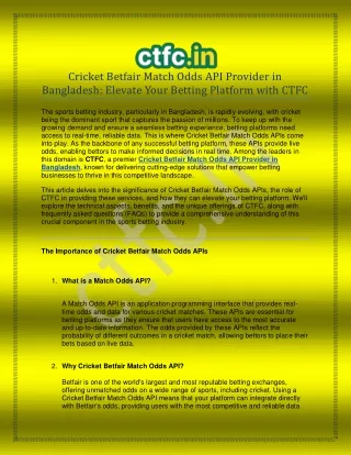 Top Cricket Betfair Match Odds API Provider in Bangladesh