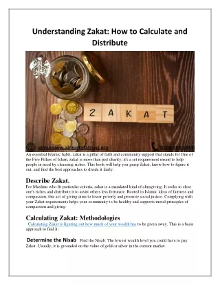 Understanding Zakat How to Calculate and Distribute