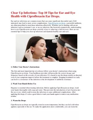 Clear Up Infections