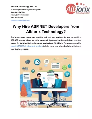 Why Hire Aspnet Developers from Albiorix Technology