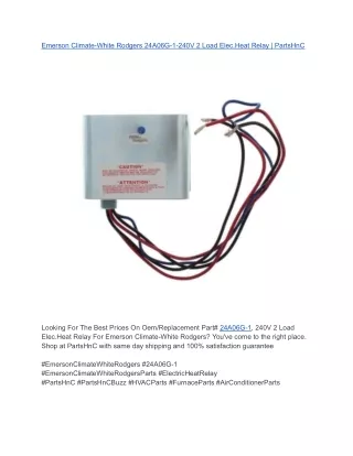 Emerson Climate-White Rodgers 24A06G-1-240V 2 Load Elec