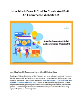 How Much Does It Cost To Create And Build An Ecommerce Website UK