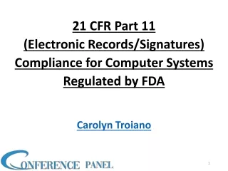 21 CFR Part 11, FDA Guidance for Electronic Records and Signatures