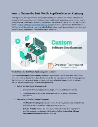 How to Choose the Best Mobile App Development Company