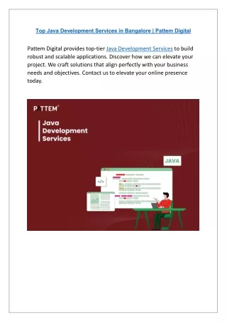 Top-tier Java Development Services for Startups | Pattem Digital