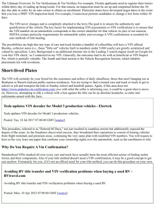 The Supreme Overview To Vin Confirmations & Vin Verifiers