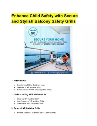 Enhance Child Safety with Secure and Stylish Balcony Safety Grills