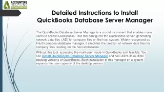 How to Install QuickBooks Database Server Manager  Step-by-Step Guide