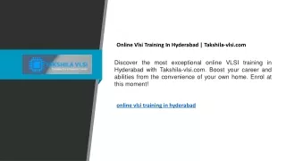 Online Vlsi Training In Hyderabad  Takshila-vlsi.com
