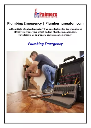 Plumbing Emergency | Plumbernuneaton.com