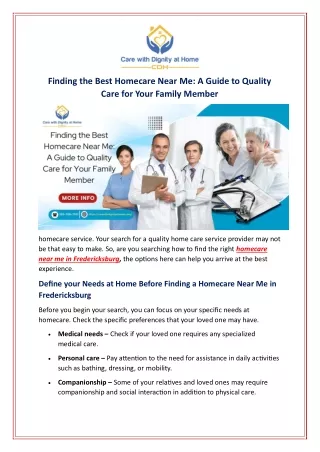 Finding the Best Homecare Near Me: A Guide to Quality Care for Your Family Membe