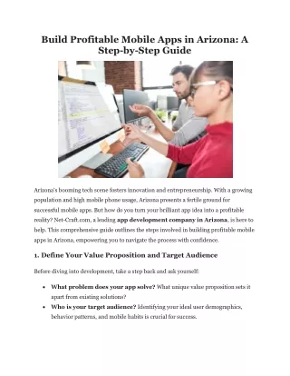 Build Profitable Mobile Apps in Arizona A Step-by-Step Guide