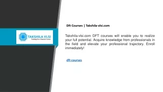 Dft Courses  Takshila-vlsi.com