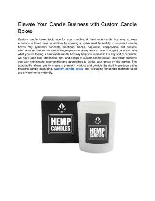 Elevate Your Candle Business with Custom Candle Boxes