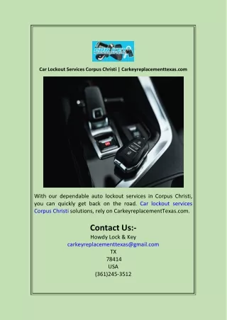 Car Lockout Services Corpus Christi  Carkeyreplacementtexas.com