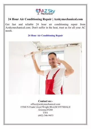 24 Hour Air Conditioning Repair Azskymechanical.com