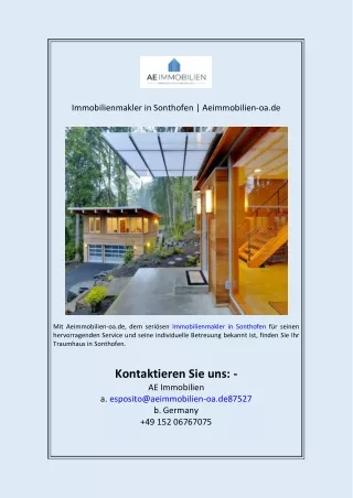 Immobilienmakler in Sonthofen  Aeimmobilien-oa.de