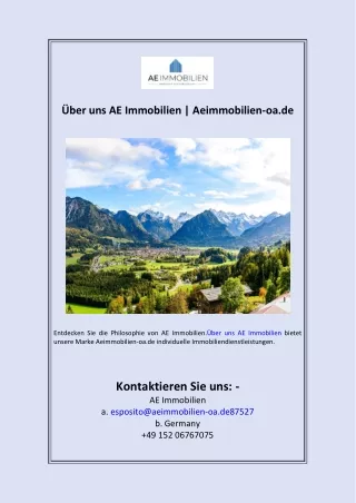 Über uns AE Immobilien  Aeimmobilien-oa.de