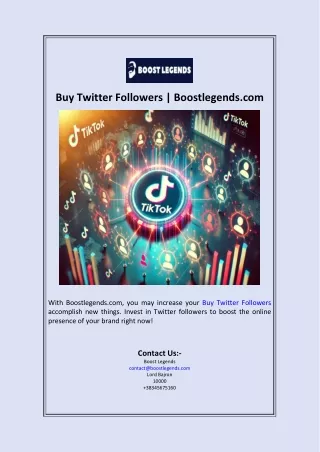 Buy Twitter Followers  Boostlegends.com