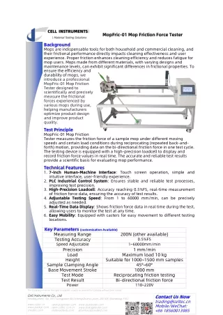 MopFric-01 Mop Friction Force Tester