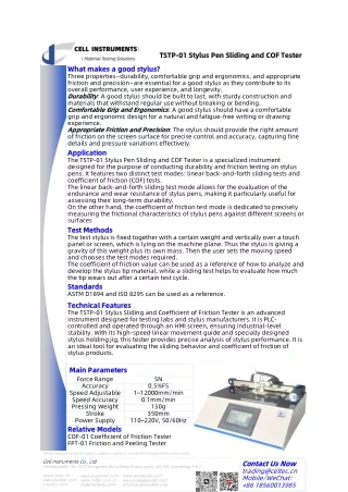 TSTP-01 Stylus Pen Sliding and COF Tester