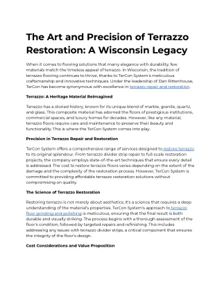 The Art and Precision of Terrazzo Restoration_ A Wisconsin Legacy