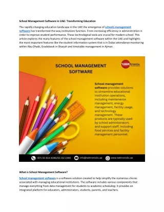 School Management Software in UAE