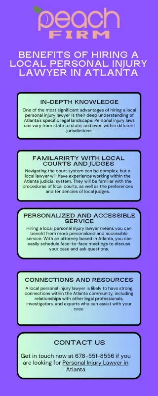 Benefits of Hiring a Local Personal Injury Lawyer in Atlanta