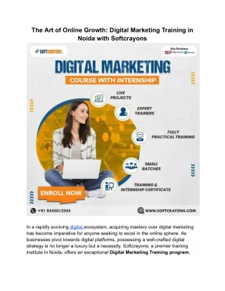 Digital Marketing Training in Noida with Softcrayons