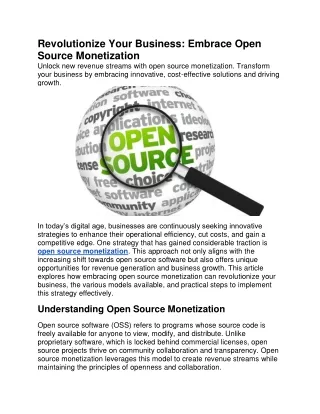 Revolutionize Your Business: Embrace Open Source Monetization