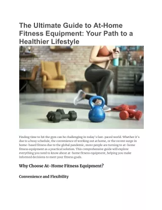The Ultimate Guide to At-Home Fitness Equipment