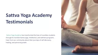 Sattva Yoga Academy Testimonials