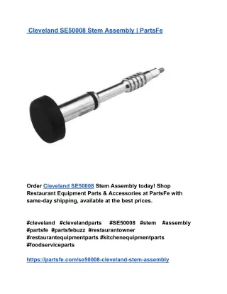 Cleveland SE50008 Stem Assembly _ PartsFe