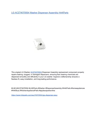 LG ACZ74070504 Washer Dispenser Assembly HnKParts