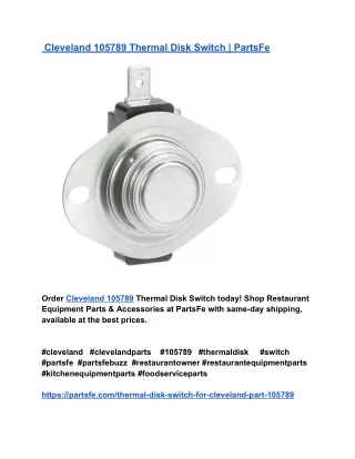 Cleveland 105789 Thermal Disk Switch _ PartsFe