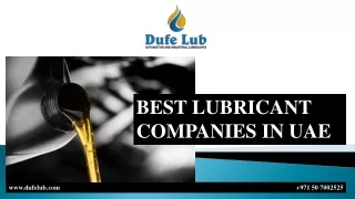 BEST LUBRICANT COMPANIES IN UAE