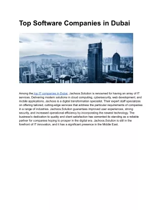 Top software companies in Dubai
