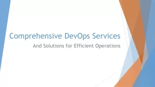 Comprehensive DevOps Services & Solutions for Efficient Operations