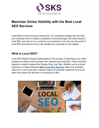 Maximize Online Visibility with the Best Local SEO Services