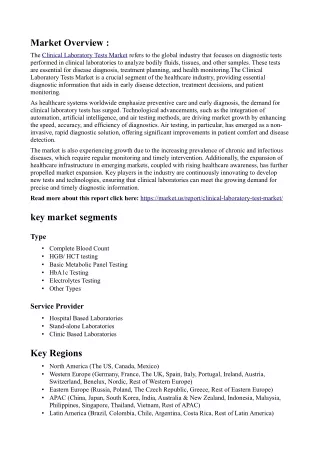 Clinical Laboratory Tests Market Innovations in Air Testing Paving the Way for N