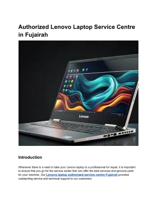 Authorized Lenovo Laptop Service Centre in Fujairah