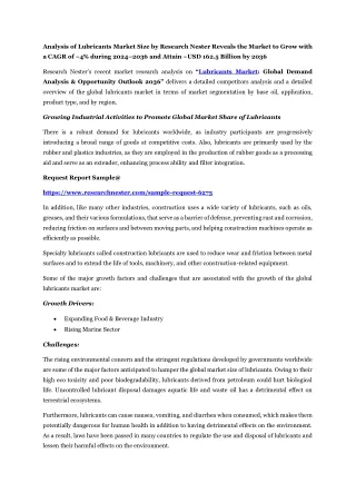 Lubricants Market