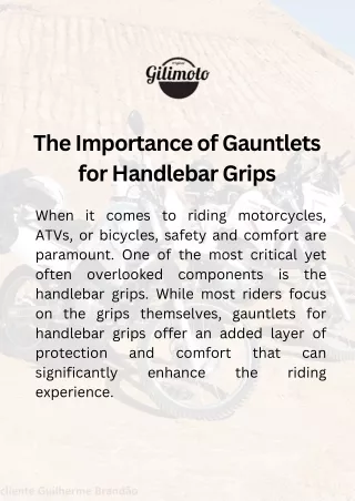 The Importance of Gauntlets for Handlebar Grips