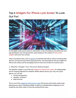 Top 6 Widgets For iPhone Lock Screen To Look Out For!