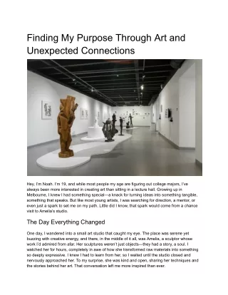 Finding my Purpose Through Art and Unexpected Connections